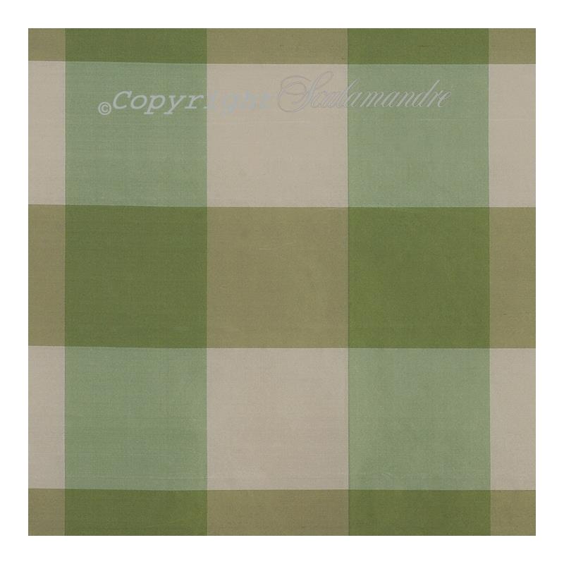 Sample 36291-002 Woodland Check, Green and Ivory by Scalamandre Fabric (SC 000236291)