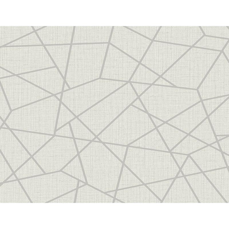 Sample 2765-BW40308 GeoTex, Heath Silver Geometric Linen by Kenneth James Wallpaper