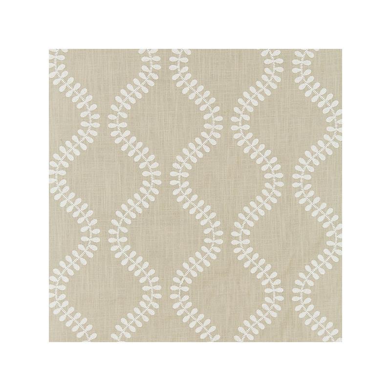 Sample 27127-004 Foglia Embroidery, Flax - Scalamandre Fabric (SC 000427127)