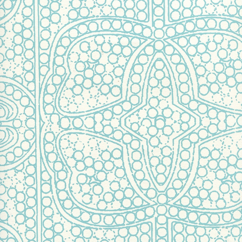 Shop CP1000W-03 Persia Turquoise on Almost White by Quadrille Wallpaper