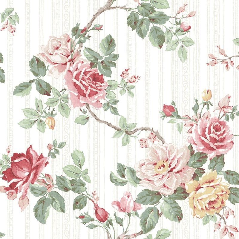 Save FS51301 Spring Garden Rose Trail by Wallquest Wallpaper