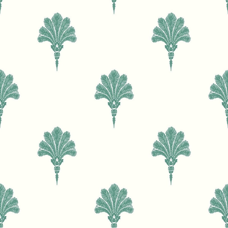 Sample MB31606 Beach House Summer Fan, Tropic Green Feathers by Seabrook Wallpaper
