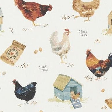 Search F1261/01 Cluck Cluck Animal/Insect by Clarke And Clarke Fabric