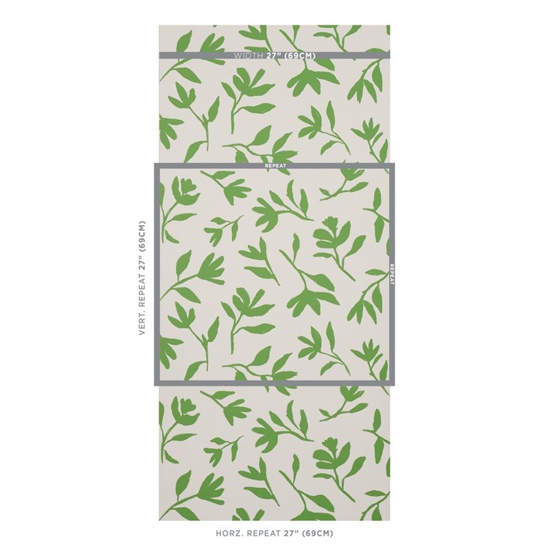 Acquire 5013070 Laurel Green Schumacher Wallcovering Wallpaper