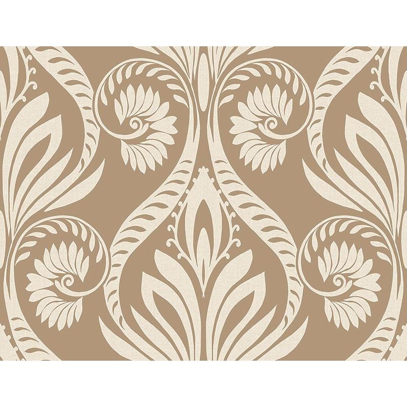 Sample TA21006 Tortuga, Metallic Gold, Damask by Seabrook Wallpaper