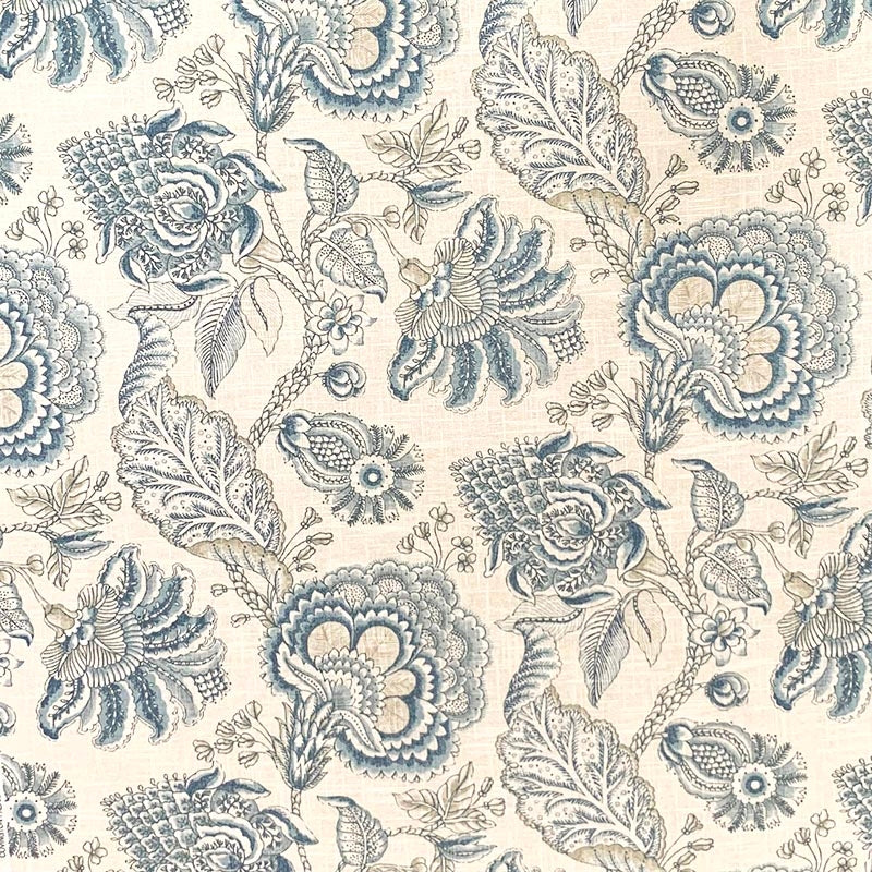 View 10255 Edith Cornflower Blue Light Blue Magnolia Fabric