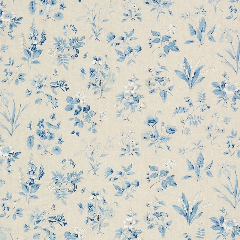 Purchase sample of 178790 Floreana, Blue by Schumacher Fabric