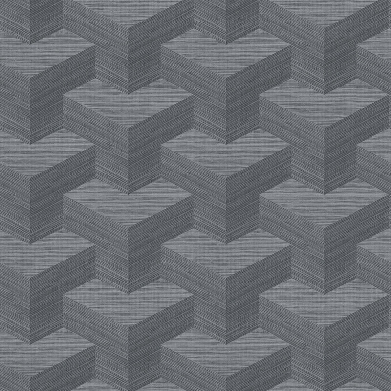 Sample 2829-82064 Fibers,  Y Knot Slate Geometric Texture Wallpaper by A Street Prints