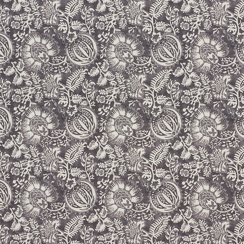 Purchase sample of 177691 Pomegranate Print, Charcoal by Schumacher Fabric