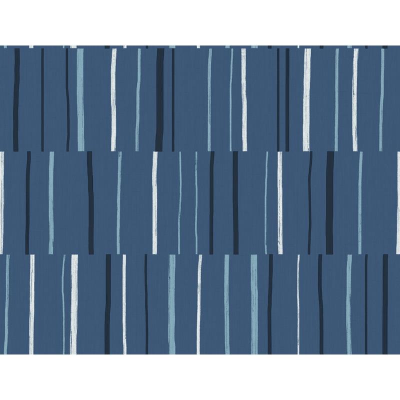 Sample LW51202 Living with Art, Block Lines Blueberry, Midnight, and Blue Skies Seabrook Wallpaper
