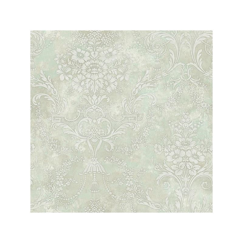Sample Carl Robinson CR21202, Jeffreys color Green Damask Wallpaper