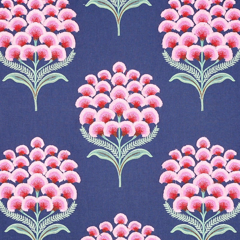 Purchase sample of 78810 Aurelia Embroidery, Navy by Schumacher Fabric