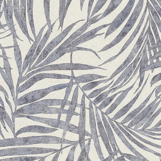 Buy 4035-617429 Windsong Anzu Slate Frond Wallpaper Blue by Advantage