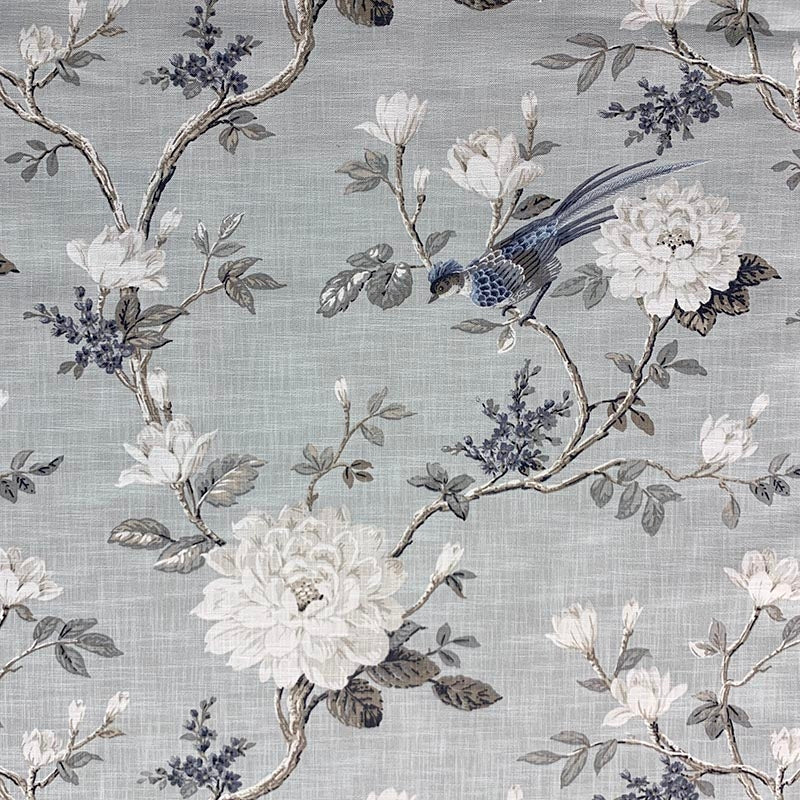 Buy 10258 Blooming Misty Blue Gray White Magnolia Fabric