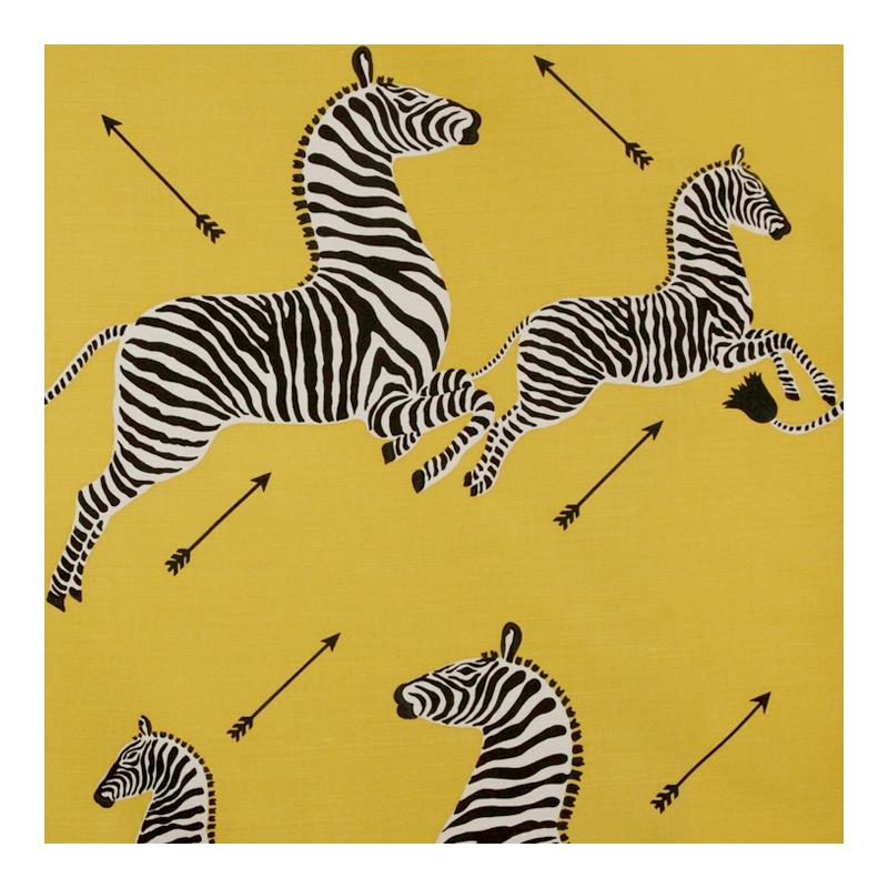 Sample 36378-002 Zebras, Yellow by Scalamandre Fabric (SC 000236378)