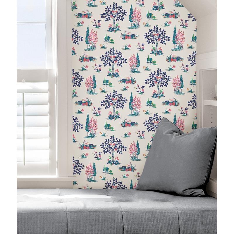 VBS4020 Vera Bradley Blue Charming Grove Peel &amp; Stick Wallpaper by NuWallpaper5