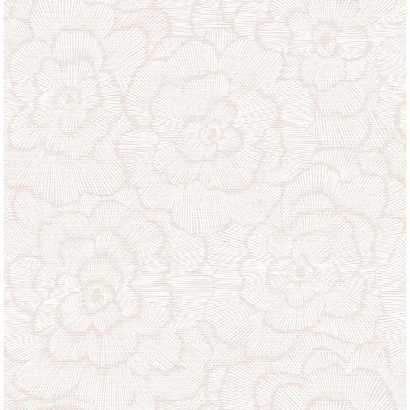 Select 2969-26037 Pacifica Periwinkle Pink Textured Floral Pink A-Street Prints Wallpaper