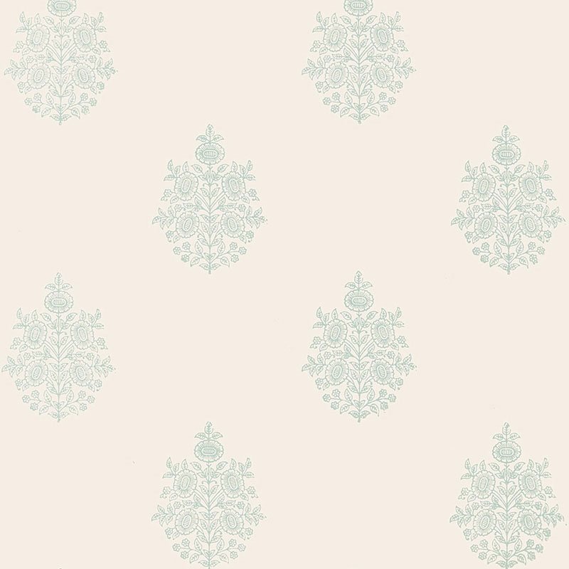 Select 5005322 Asara Flower Water Blue Schumacher Wallpaper