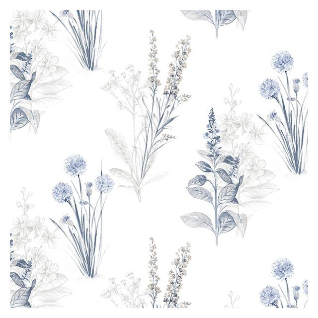 Search AF37716 Flourish (Abby Rose 4) Blue Flora Wallpaper by Norwall Wallpaper