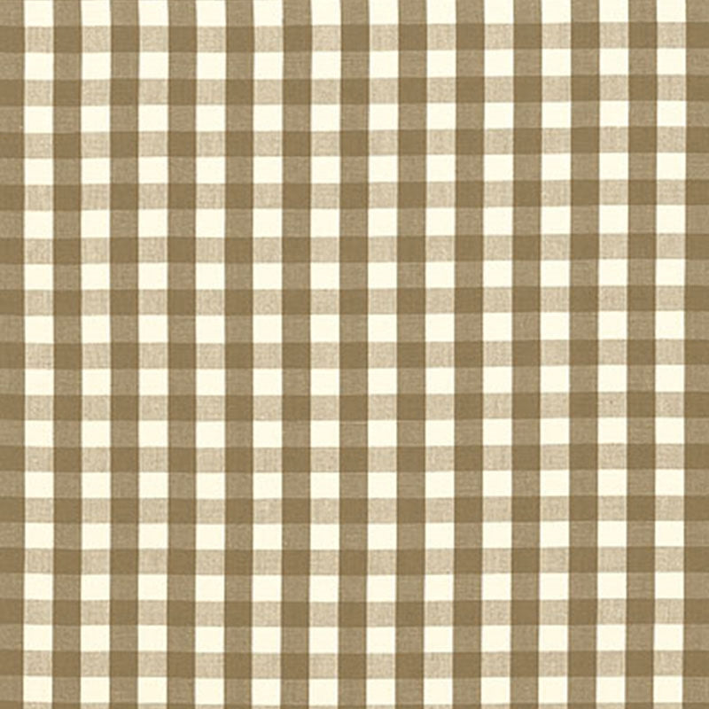 Purchase sample of 63060 Elton Cotton Check, Mocha by Schumacher Fabric