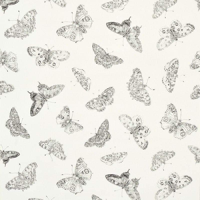Order 5011740 Burnell Butterfly Ivory Schumacher Wallcovering Wallpaper