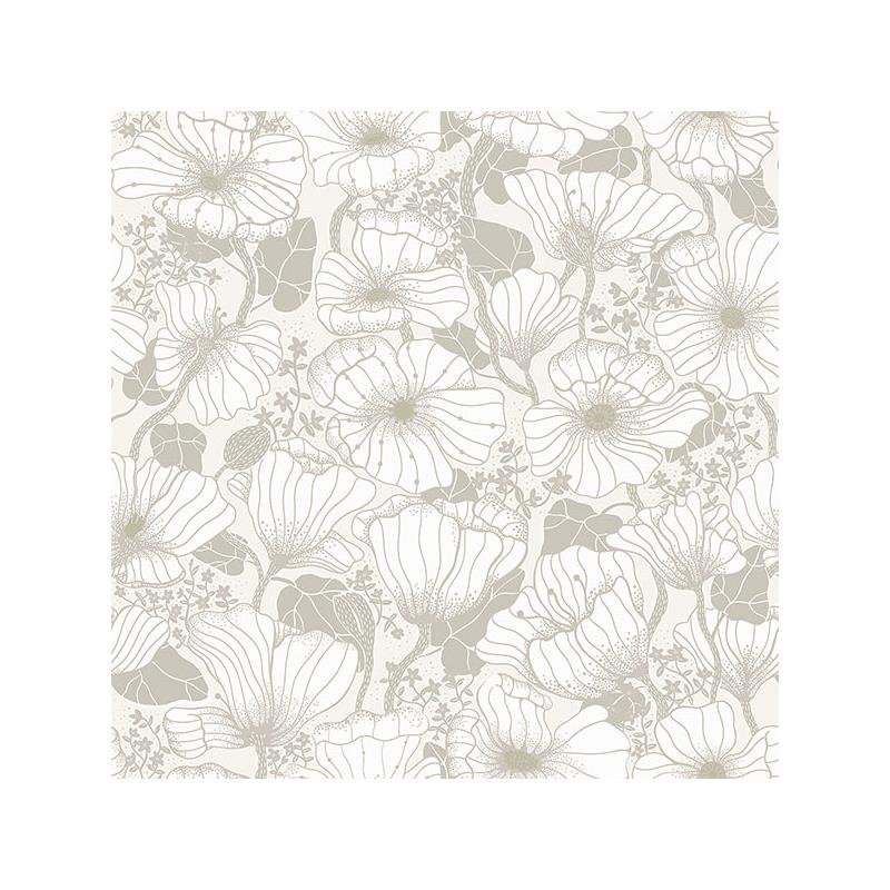 Sample 2932-65109 Lina, Matilda Grey Poppy Fields  by A-Street Prints Wallpaper