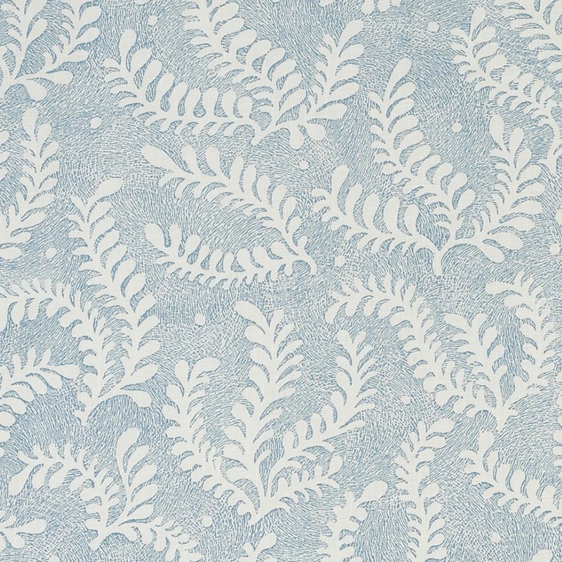 Purchase sample of 178531 Etched Fern, Blue by Schumacher Fabric