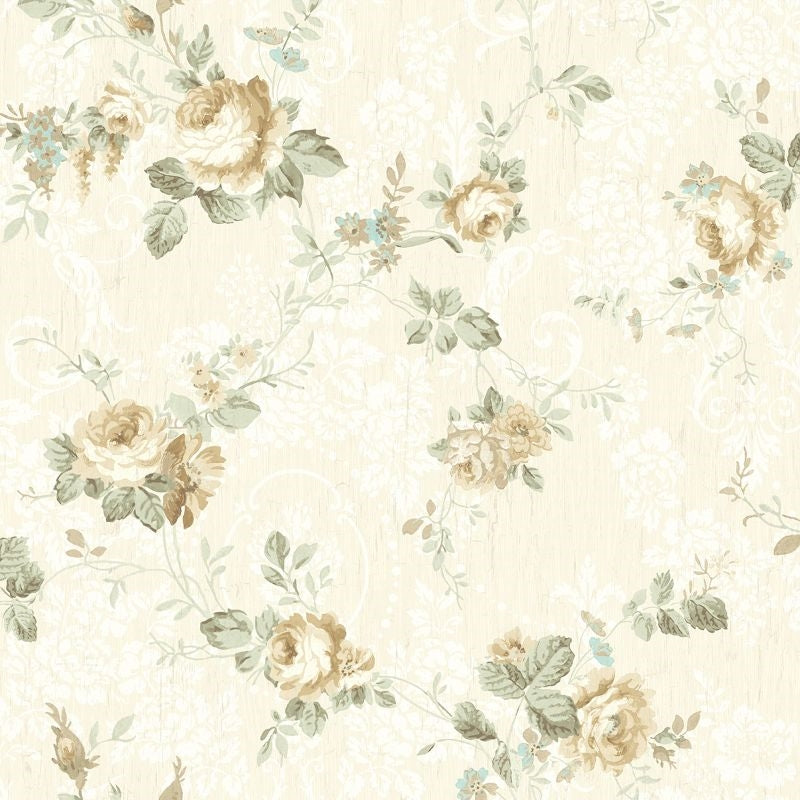 Purchase FS50202 Spring Garden Floral Trail by Wallquest Wallpaper
