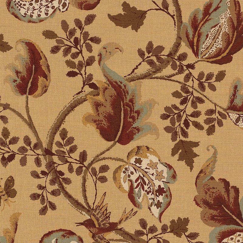 Looking 2639647 Fox Hollow Honey And Smoke by Schumacher Fabric