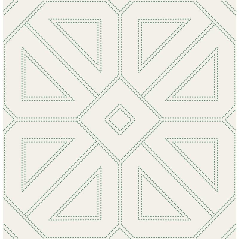 Sample 2973-87373 Daylight, Voltaire Green Beaded Geometric by A-Street Prints Wallpaper