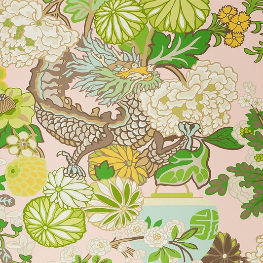 Buy 5010590 Chiang Mai Dragon Blush Schumacher Wallpaper