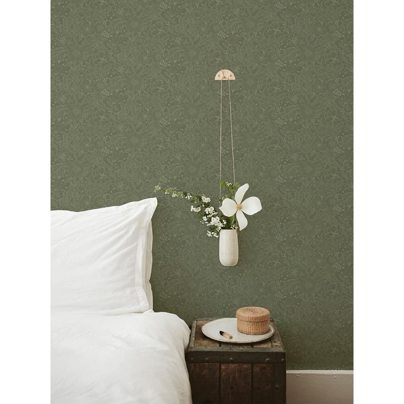 Purchase 2999-13129 Annelie Wilma Green Floral Block Print Green A-Street Prints Wallpaper