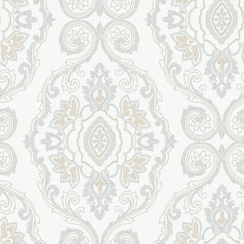 Sample MB30305 Beach House Nautical Damask, Sand Dunes Damask by Seabrook Wallpaper