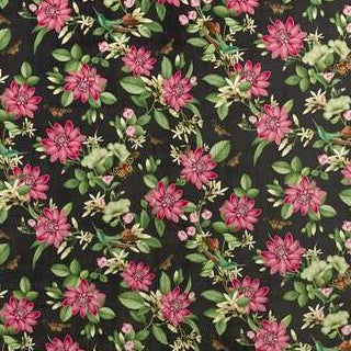 Buy F1588/02 Pink Lotus Noir Velvet Animal/Insects by Clarke And Clarke Fabric