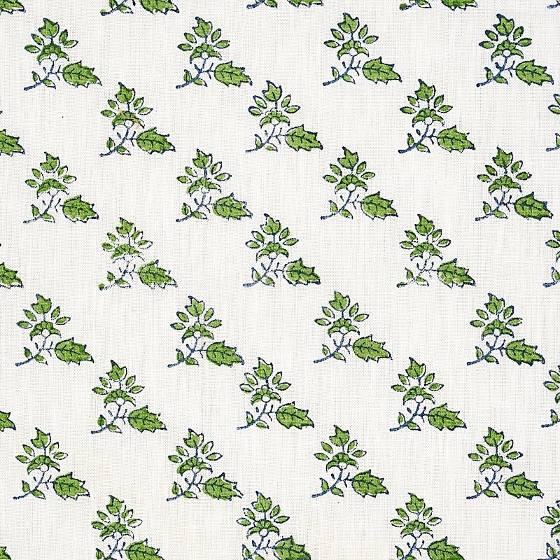 Purchase sample of 179330 Torbay Hand Blocked Print, Green by Schumacher Fabric
