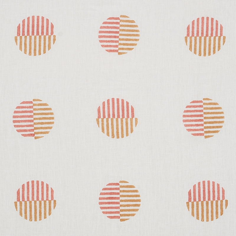 Purchase sample of 180001 Ando Hand Block Print, Rust and Ochre by Schumacher Fabric