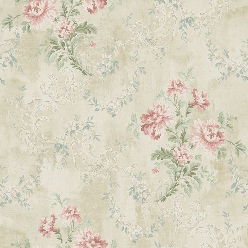 Select VF30301 Manor House Monotone Floral by Wallquest Wallpaper