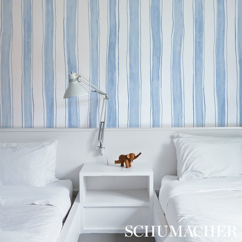 Find 5012170 Tracing Stripes Sky Schumacher Wallcovering Wallpaper