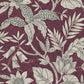 Sample RY30201 Boho Rhapsody, Rainforest Leaves Cranberry and Stone Seabrook Wallpaper