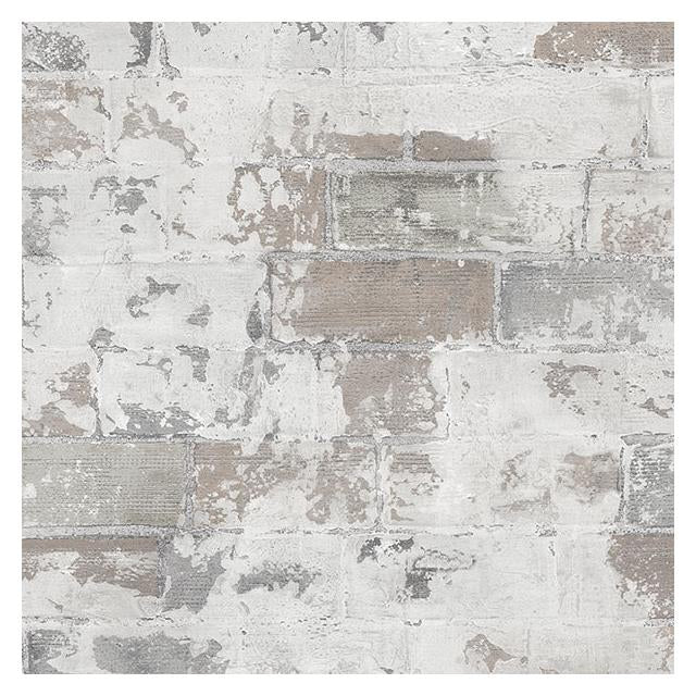 View G67989 Organic Textures Grey Brick Wallpaper by Norwall Wallpaper