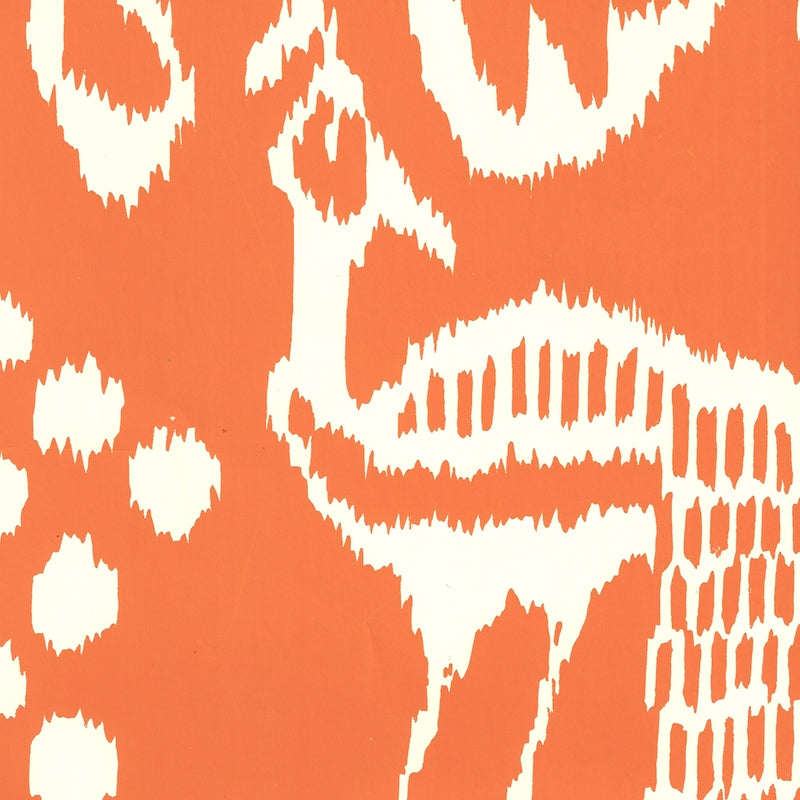Sample 2430-45WP Bali Ii, Orange on Off White by Quadrille Wallpaper