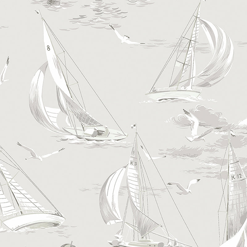 Sample 8855 Sailboats, Grey By Borastapeter Wallcovering