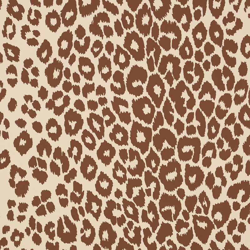 Order 5007019 Iconic Leopard Brown On Neutral Schumacher Wallcovering Wallpaper