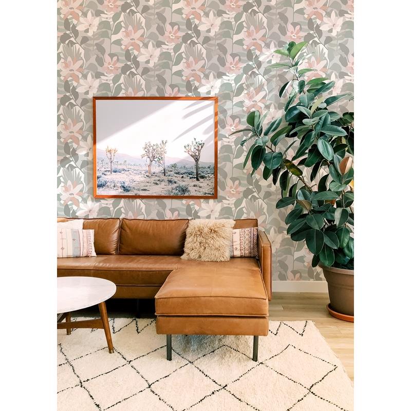 View 4014-26454 Seychelles Koko Grey Floral Wallpaper Grey A-Street Prints Wallpaper