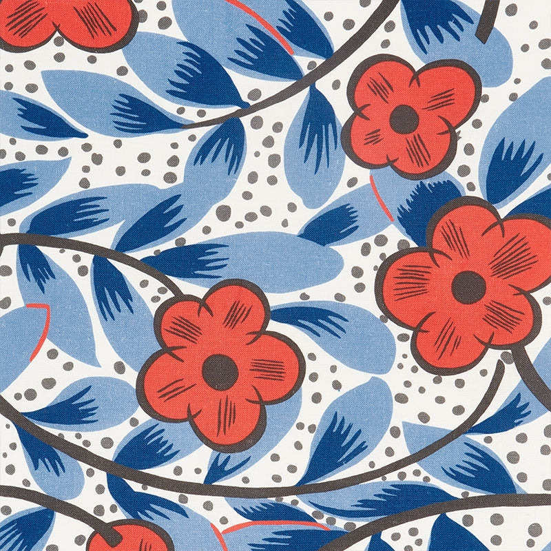 Purchase sample of 177550 Cocarde Espagnole, Red & Blue by Schumacher Fabric