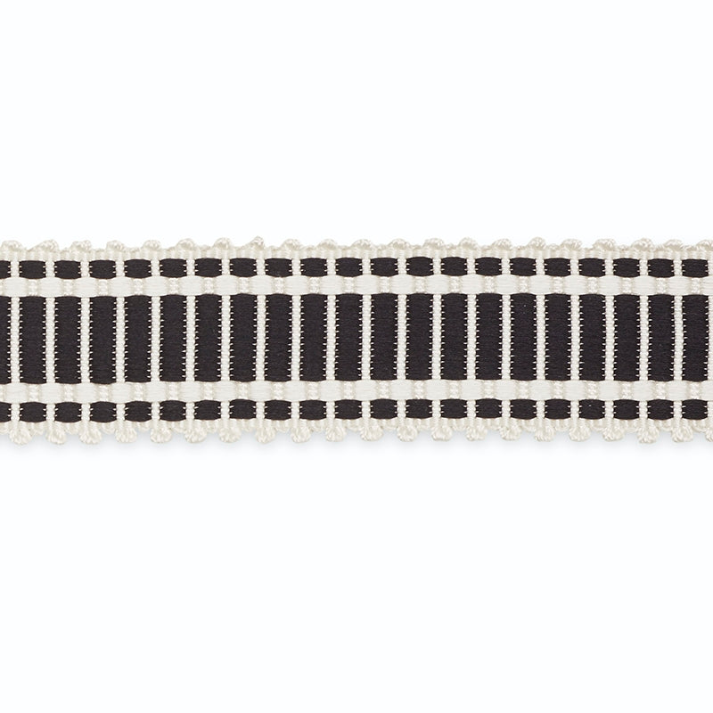 B107-7 | Eugenie Picot-Edge Braid, Ivory/Ebony - Schumacher Fabric