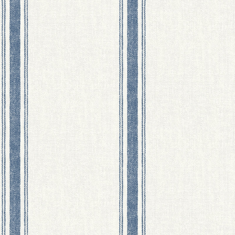 Sample 4072-70067 Delphine, Linette Navy Fabric Stripe Wallpaper by Chesapeake