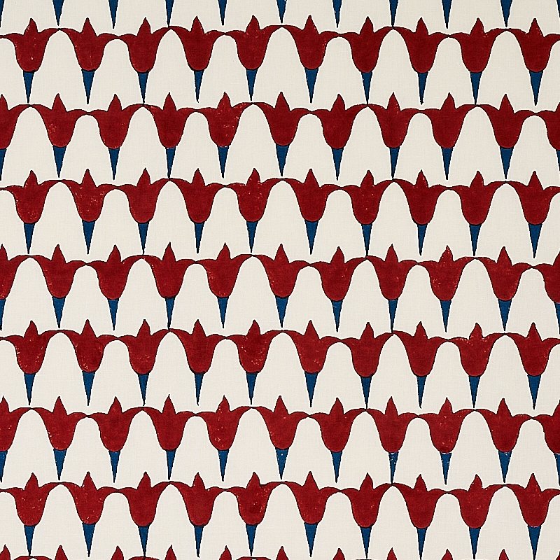 Purchase sample of 179823 Tulip Hand Block, Iron and Indigo by Schumacher Fabric