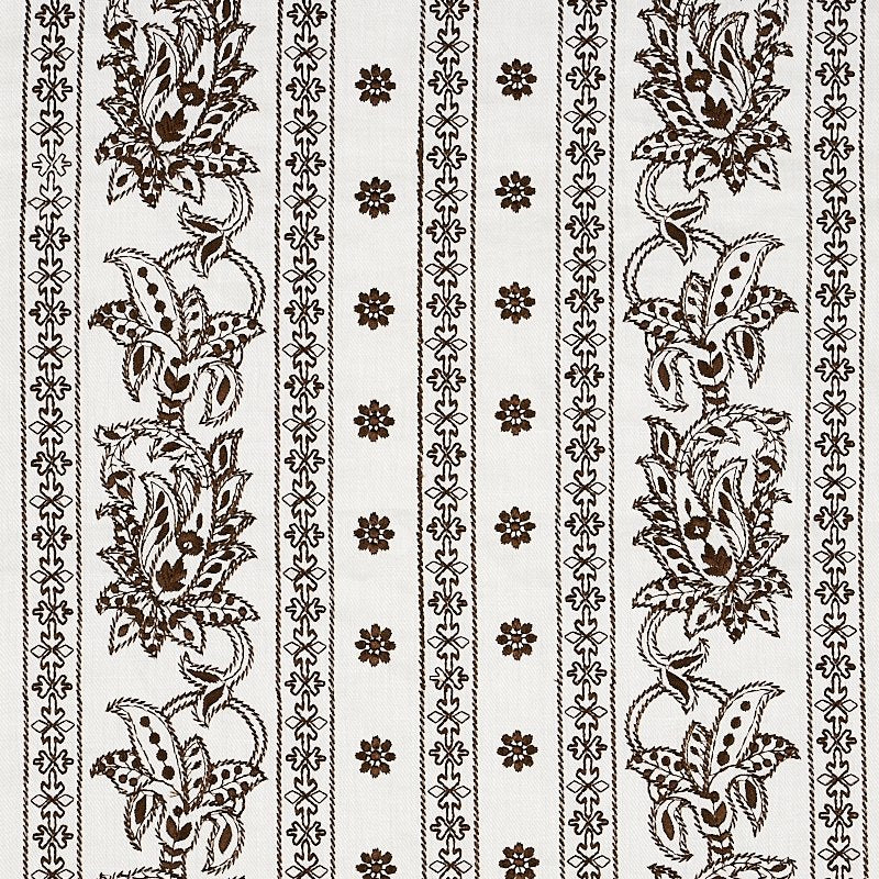 Select 65801 Jaipur Linen Embroidery Brown By Schumacher Fabric