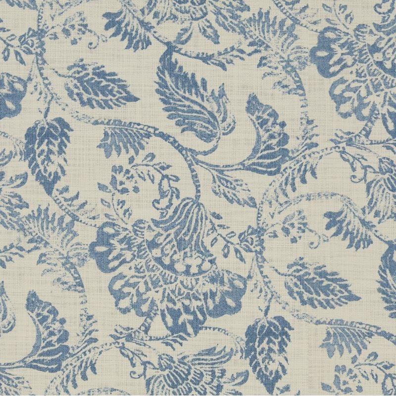 Sample CATANIA.1615.0 Light Blue Multipurpose Botanical Foliage Fabric by Kravet Basics